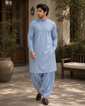 MISAAL Signature Sky Blue Unstitched Fabric Wash and Wear – Premium Men's Shalwar Kameez Collection