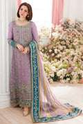 The Lilac & Teal Unstitched Embroidered Chiffon Ensemble - Misaal