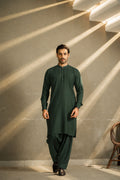 Dark Green Premium Men Unstitched Shalwar Kameez - Misaal