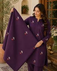 Unstitched Purple Embroidered 2 Piece Suit Lawn - Misaal