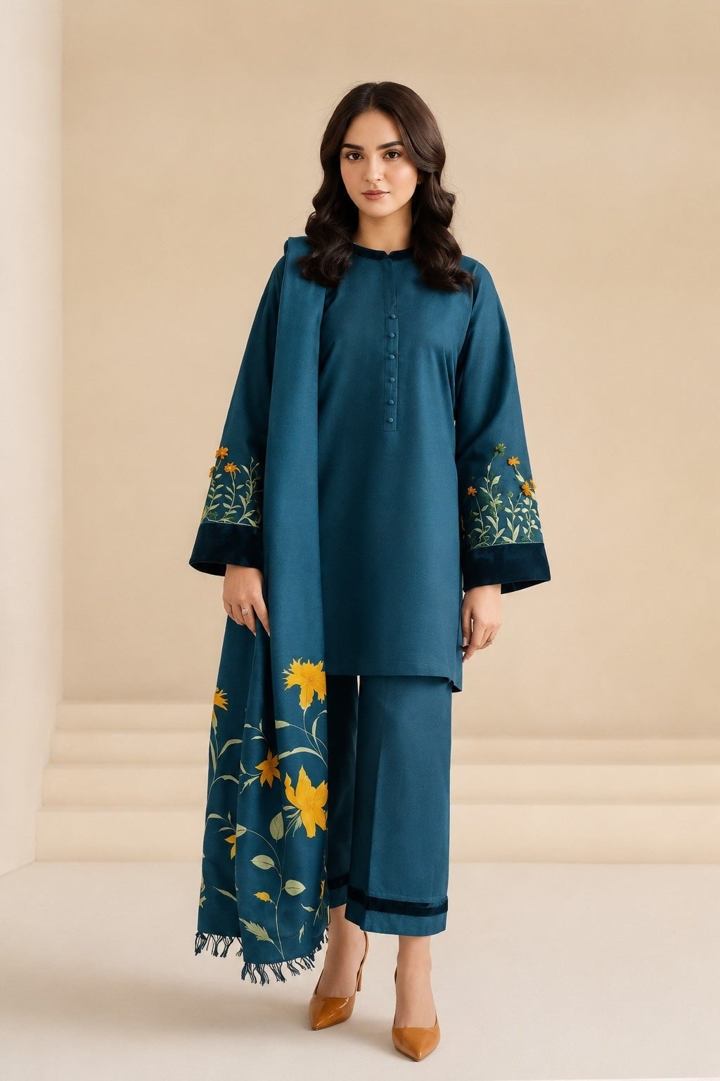 Unstitched Embroidered Zinc Three Piece Lawn Suit Unstitched - Misaal